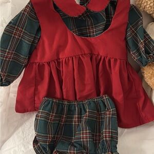 BBS Plaid Red and Green Kids Matching Set